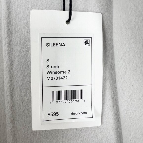 NWT Theory Sileena Coat Women's Size S Stone Winsome Double-Face Wool-Cashmere - Picture 6 of 16